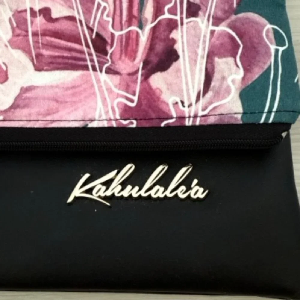 Kahulaleʻa Hawaii Leather Fold Over Clutch Bag- NWT - Picture 3 of 4